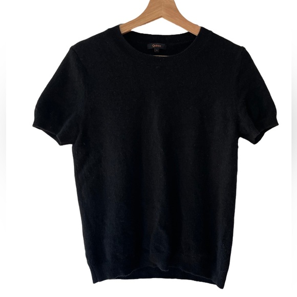 Quince Sweaters - Quince Black Cashmere Short Sleeve Size Large EUC